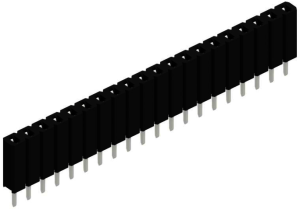 Socket header, 20 pole, pitch 2.54 mm, straight, black, 10025454