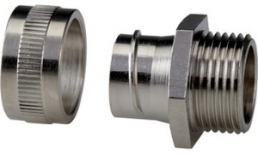 Straight hose fitting, M12, 10 mm, Stainless steel/Brass, nickel-plated, IP40, metal, (L) 21 mm
