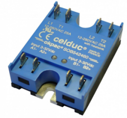 Solid state relay, 3-32 VDC, zero voltage switching, 12-280 VAC, 25 A, screw mounting, SOB542460