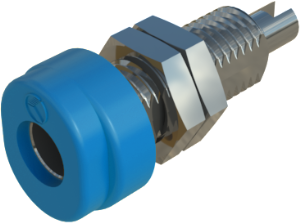 4 mm socket, screw connection, mounting Ø 6 mm, CAT O, blue, BUG 10 BL