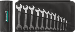 Double open-end wrench kit, 11 pieces with bag, 6-32 mm, 15°, 1540 g, Chromium alloy steel, 96400307