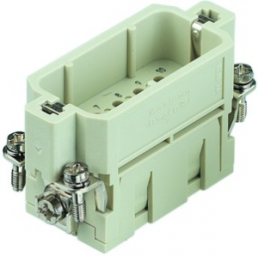 Pin contact insert, 10A, 10 pole, unequipped, crimp connection, with PE contact, 09200103001
