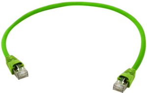 Patch cable, RJ45 plug, straight to RJ45 plug, straight, Cat 6A, S/FTP, PUR, 0.5 m, green