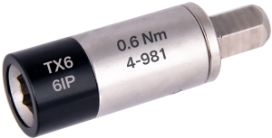 Torque adapter, 0.6 Nm, 1/4 inch, L 39 mm, 21 g, 4-981