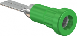 4 mm socket, flat plug connection, mounting Ø 6.8 mm, green, 23.1015-25