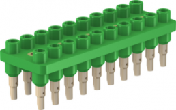 4.5 mm socket header, solder connection, green, 63.9358-25