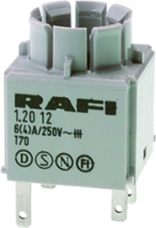 Contact block RAFIX 16 universal, 2 NO, momentary, without socket, 1.20.123.025/0000