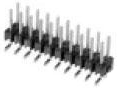 Pin header, 16 pole, pitch 2.54 mm, straight, black, 5-146130-7