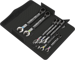 Open-end ratchet wrench kit, 8-19 mm, 30°, 325 mm, 2327 g, Chrome molybdenum steel, 05020091001