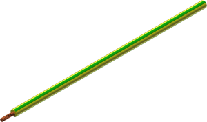 Silicone-stranded wire, highly flexible, halogen free, SiliVolt-E, 2.5 mm², AWG 14, green/yellow, outer Ø 3.9 mm