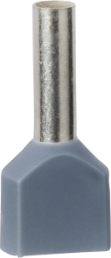 Insulated twin wire end ferrule, 2.5 mm², 18.5 mm long, NF C 63-023, gray, AZ5DE0255