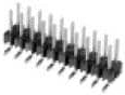 Pin header, 14 pole, pitch 2.54 mm, straight, black, 147279-3