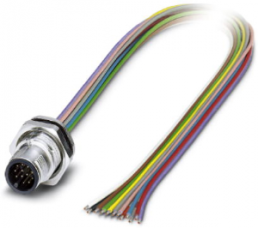 Sensor actuator cable, M12-flange plug, straight to open end, 12 pole, 0.5 m, 1.5 A, 1430459