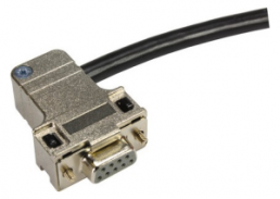 D-Sub connector housing, size: 1 (DE), angled 70°, cable Ø 3.5 to 8.6 mm, thermoplastic, shielded, silver, 09670090448