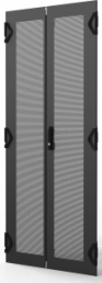 Varistar CP Double Steel Door, Perforated, 3-PointLocking, RAL 7021, 38 U, 1800H, 800W