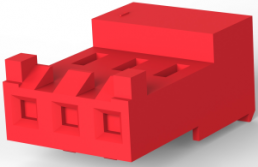 Socket housing, 3 pole, pitch 3.96 mm, straight, red, 3-643819-3
