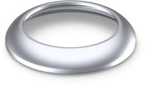 Front ring, round, Ø 23.5 mm, (H) 4.6 mm, silver, for pushbutton switch, 5.00.888.510/8100