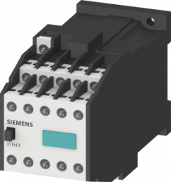 Auxiliary contactor, 10 pole, 6 A, 5 Form A (N/O) + 5 Form B (N/C), coil 24 VDC, screw connection, 3TH4355-0BB4