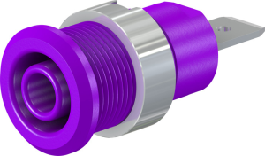 4 mm socket, flat plug connection, mounting Ø 12.2 mm, CAT III, purple, 49.7046-26