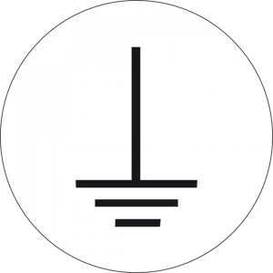 Ground symbol, symbol: GND, Ø 12.5 mm, plastic, 084.61-7-12,5-A4/30