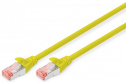 Patch cable, RJ45 plug, straight to RJ45 plug, straight, Cat 6, S/FTP, LSZH, 5 m, yellow