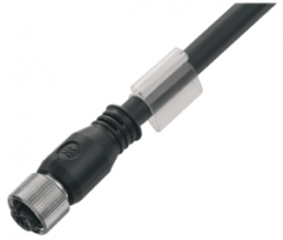 Sensor actuator cable, M12-cable socket, straight to open end, 12 pole, 1.5 m, PUR, black, 1.5 A, 1424270150