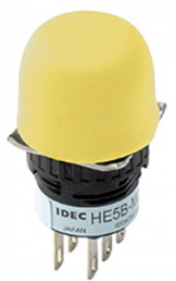 Enabling switch, 2 pole, yellow, unlit , mounting Ø 16 mm, IP65, HE5B-M2PY
