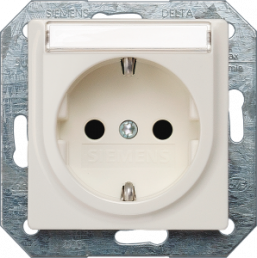 German schuko-style socket outlet with label field, metal, 16 A/250 V, Germany, IP20, 5UB1943