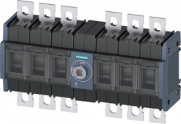 Load-break switch, 6 pole, 100 A, 1250 V, (W x H x D) 202 x 168 x 68 mm, screw mounting/DIN rail, 3KD3060-0NE20-0