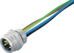 Sensor actuator cable, 7/8"-flange plug, straight to open end, 2 pole + PE, 0.2 m, 10 A, 09 2447 300 03