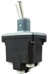 Toggle switch, metal, 2 pole, latching, On-Off-On, 15 A/125 VAC, gold-plated, 2NT1-1