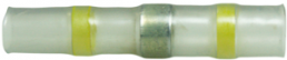 Butt connector with heat shrink insulation, 4.0-6.0 mm², AWG 12 to 10, transparent yellow, 42 mm