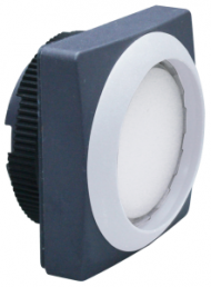 Pushbutton switch, illuminable, latching, waistband square, white, front ring gray, mounting Ø 22.3 mm, 1.30.270.961/2208