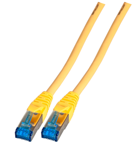 Patch cable, RJ45 plug, straight to RJ45 plug, straight, Cat 6A, S/FTP, LSZH, 3 m, yellow