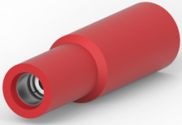 Round plug, Ø 2.9 mm, L 22.9 mm, insulated, straight, red, 0.5-1.6 mm², AWG 20-15, 165399-1