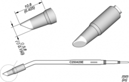 JBC soldering tip, round shape, C250429E/Ø 3.8 mm,beveled