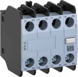 Auxiliary switch block, 4 pole, 1 Form A (N/O) + 1 Form B (N/C), screw connection, 12979242
