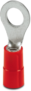 Insulated ring cable lug, 10 mm², AWG 8, 8.4 mm, M8, red
