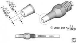 Desoldering nozzle, Chisel shaped, Ø 3.2 mm, (L) 58 mm, C560004