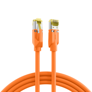 Patch cable, RJ45 plug, straight to RJ45 plug, straight, Cat 6A, S/FTP, LSZH, 40 m, orange