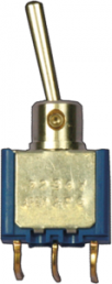 Toggle switch, metal, 1 pole, latching, On-Off-On, 0.4 VA/20 V AC/DC, gold-plated, 5239WCD