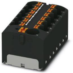 Distribution block, push-in connection, 0.2-6.0 mm², 13 pole, 32 A, 6 kV, black, 3273892