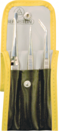 ESD General purpose tweezers (3 tweezers), uninsulated, stainless steel, 155 mm, 5-110