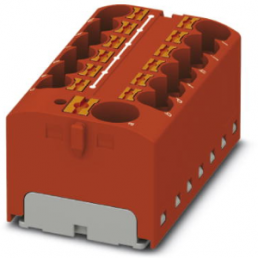 Distribution block, push-in connection, 0.2-6.0 mm², 13 pole, 32 A, 6 kV, red, 3273882