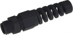 Cable gland with bend protection, M12, 15 mm, Clamping range 3 to 7 mm, IP68, black, 53111700