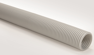 Corrugated hose, inside Ø 29.3 mm, outside Ø 34.1 mm, BR 60 mm, polyethylene, gray