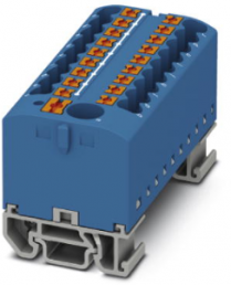 Distribution block, push-in connection, 0.14-4.0 mm², 19 pole, 24 A, 8 kV, blue, 3274212