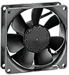 DC axial fan, 12 V, 80 x 80 x 25 mm, 58 m³/h, 27 dB, Ball bearing, ebm-papst, 8412 NME