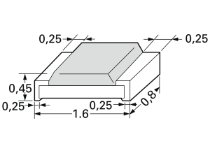Resistor, thick film, SMD 0603, 10 kΩ, 0.1 W, ±1 %, RC0603FR-0710KL