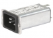 IEC plug C20, 50 to 60 Hz, 16 A, 250 VAC, 300 µH, faston plug 6.3 mm, C20F.0113